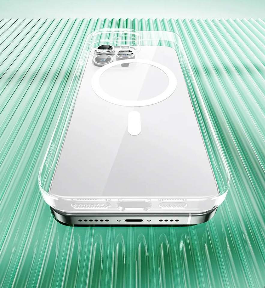 Kit Capa Transparente Magnética para iPhone 15 + Película Baseus