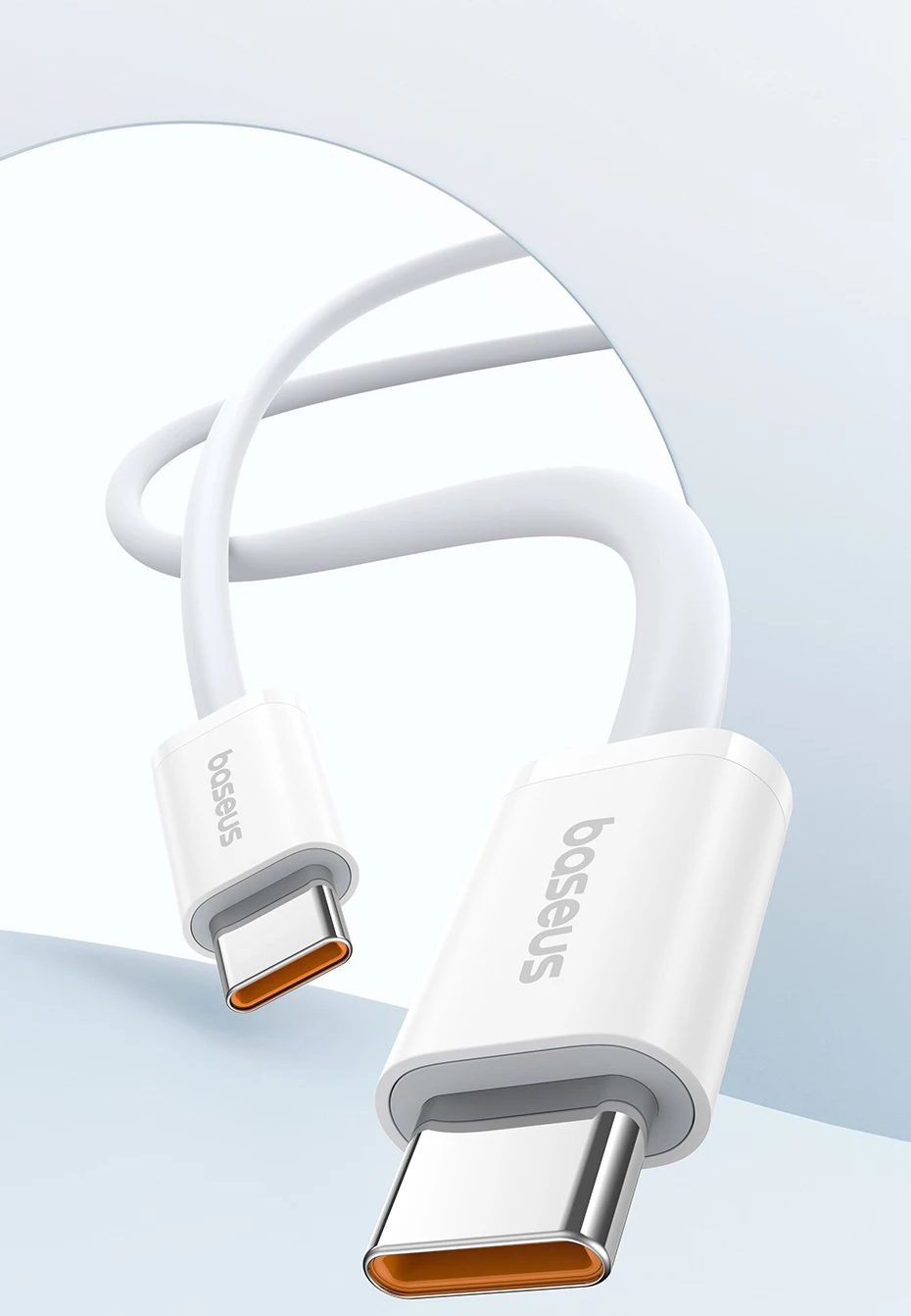 Cabo USB C Dados e Carregamento Rápido 100W Branco Baseus