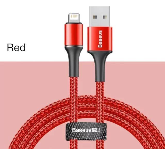 Cabo USB para iPhone com LED 2.4A Baseus