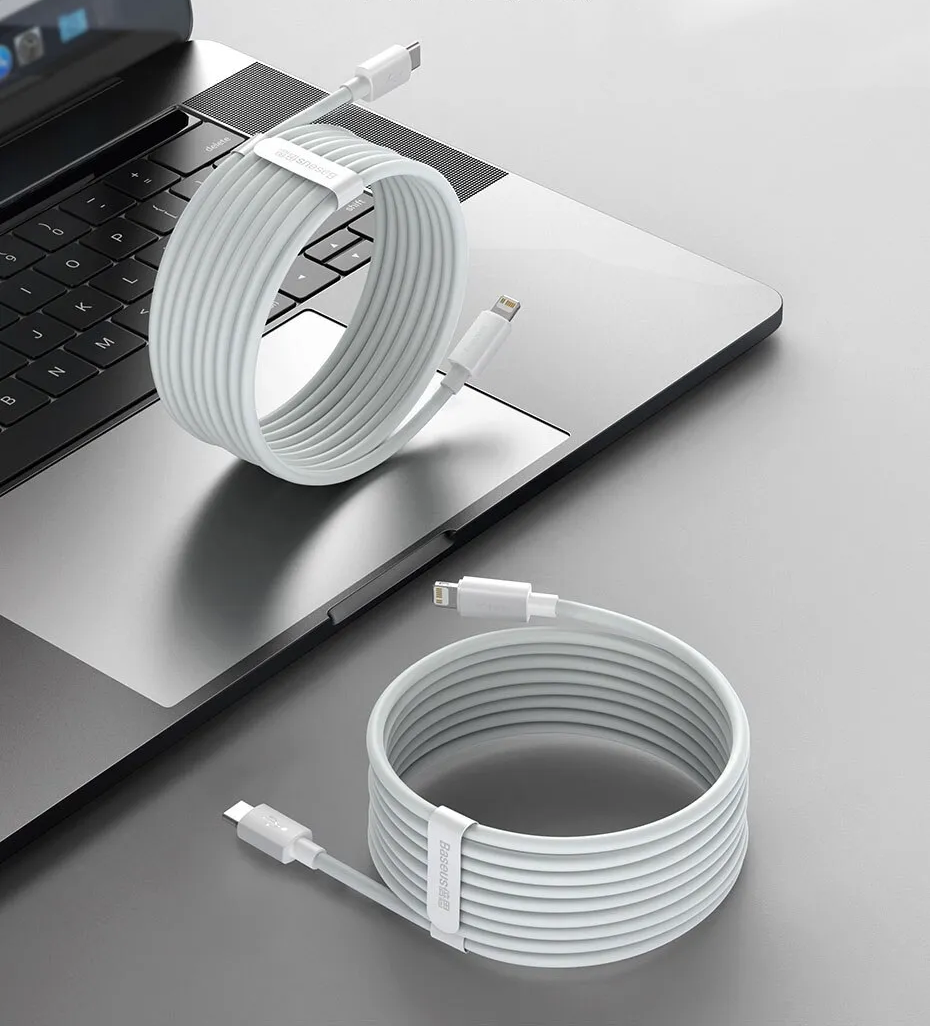 Kit 2 Cabos USB C para iPhone 20W Baseus