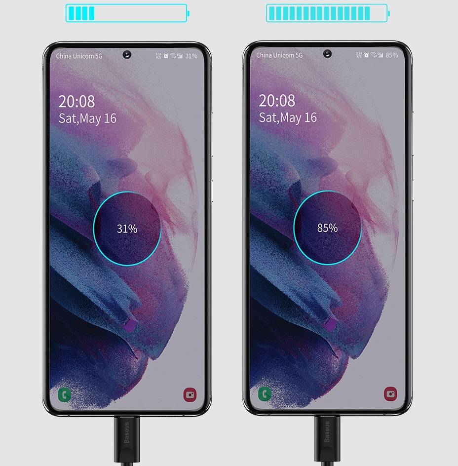 Kit Carregador 25W Mini Turbo com Cabo USB C Baseus
