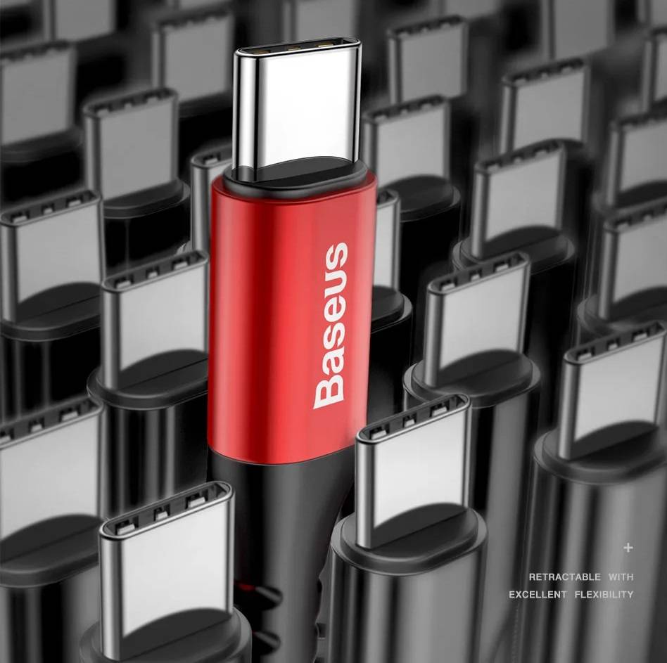 Cabo USB para USB Tipo C Retrátil Fish Eye Baseus