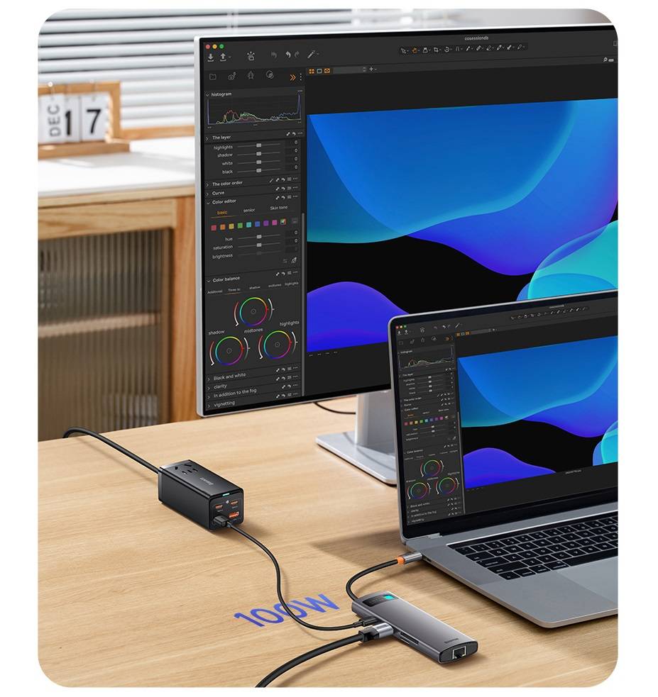 Hub USB C HDMI RJ45 60Hz Atualizado Baseus