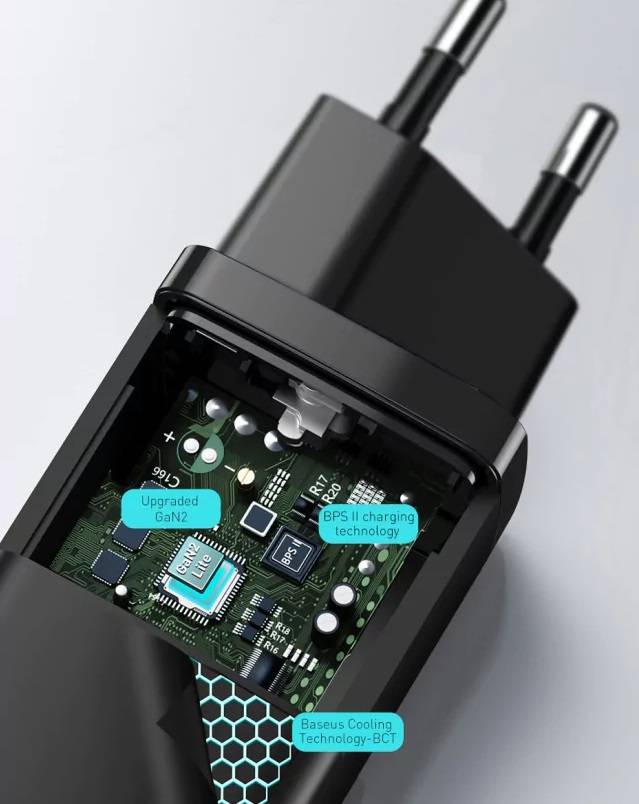 Carregador 65W GaN2 Porta Dupla USB Tipo C Baseus