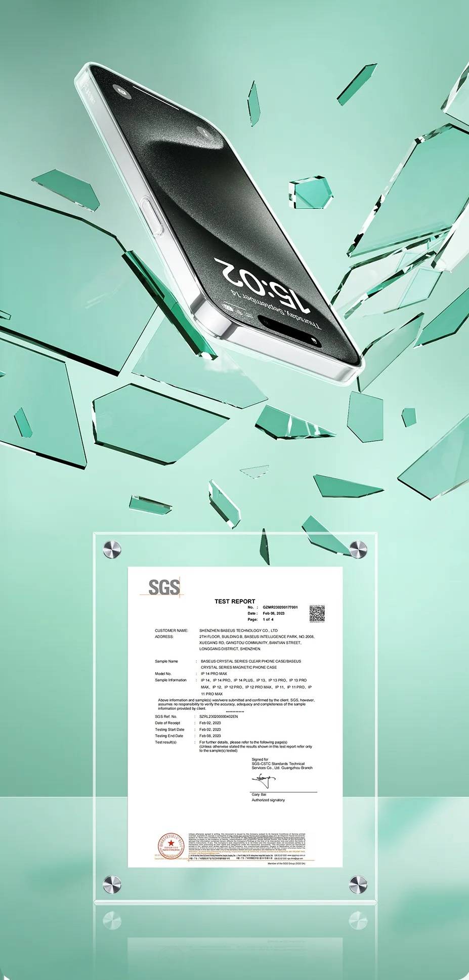 Kit Capa Transparente Magnética para iPhone 15 + Película Baseus