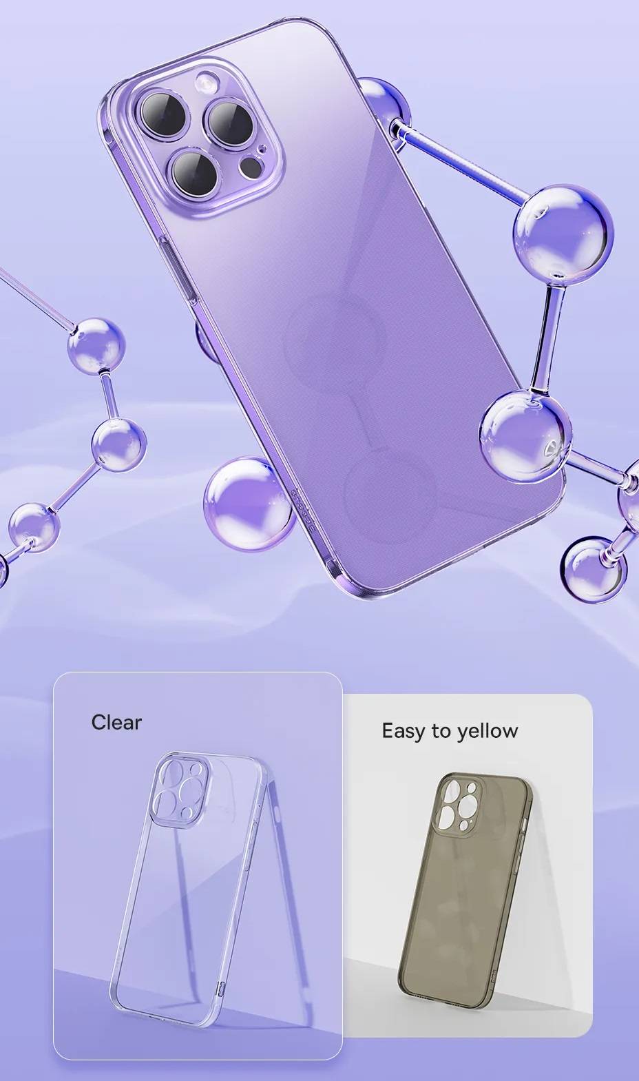 Capa Transparente para iPhone X, XS, XR, 11, 12, 13 e 14 Baseus