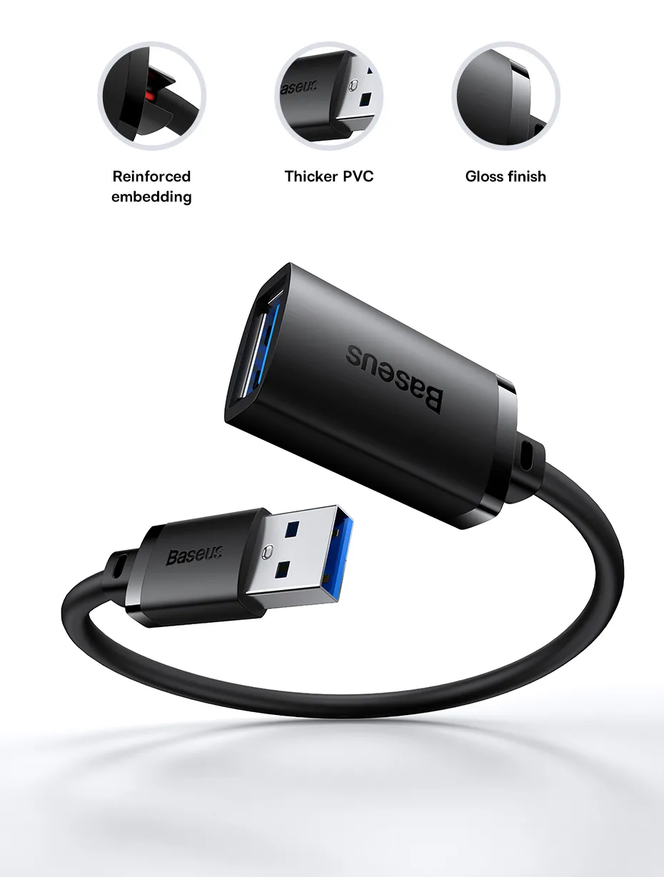 Cabo Extensor USB3.0 5Gbps Baseus