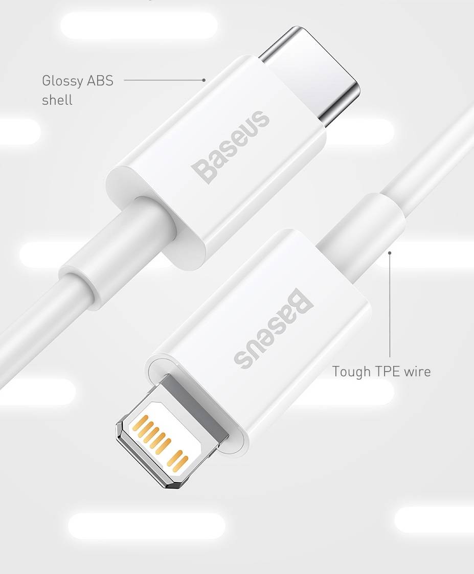 Cabo iPhone 20W PD USB Tipo C Baseus