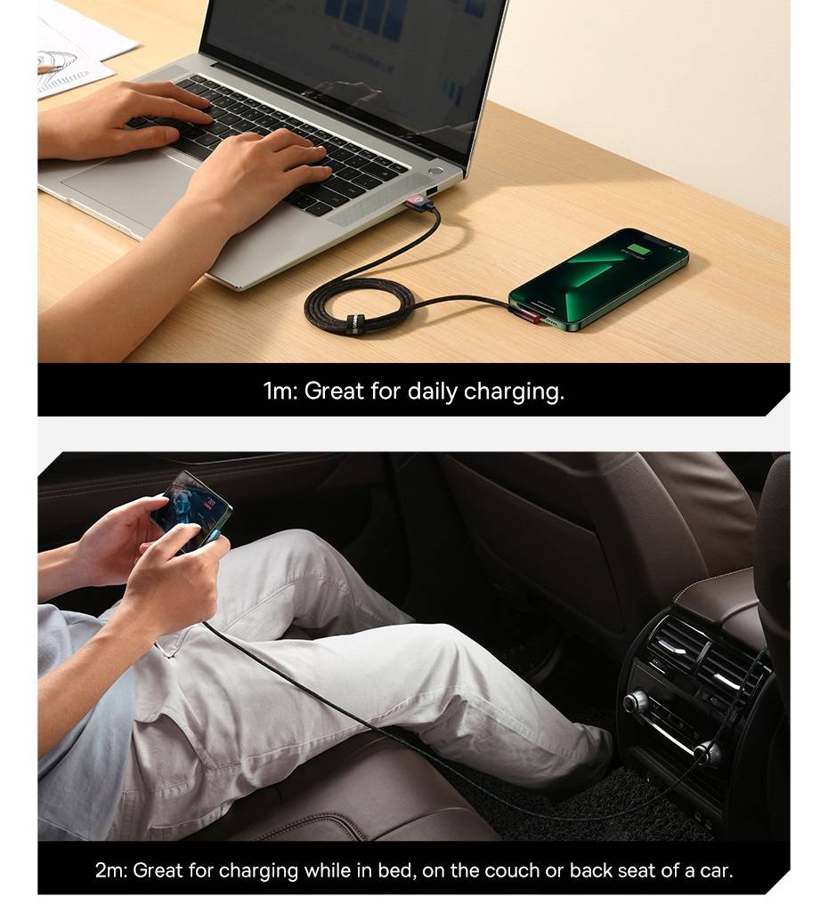 Cabo USB para iPhone 90º MVP 2.4A Baseus