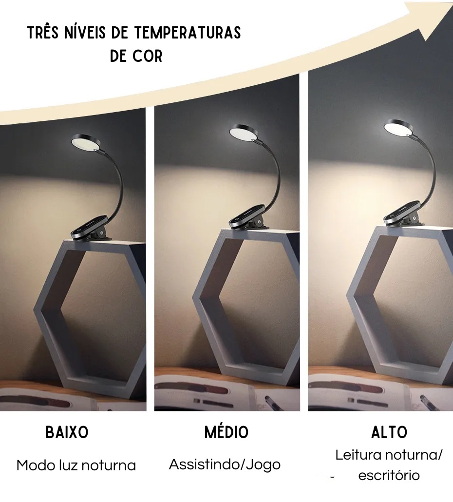 Mini Luminária Portátil com Clipe Baseus