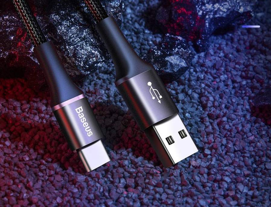 Cabo USB Tipo C 3A LED Colorido Baseus