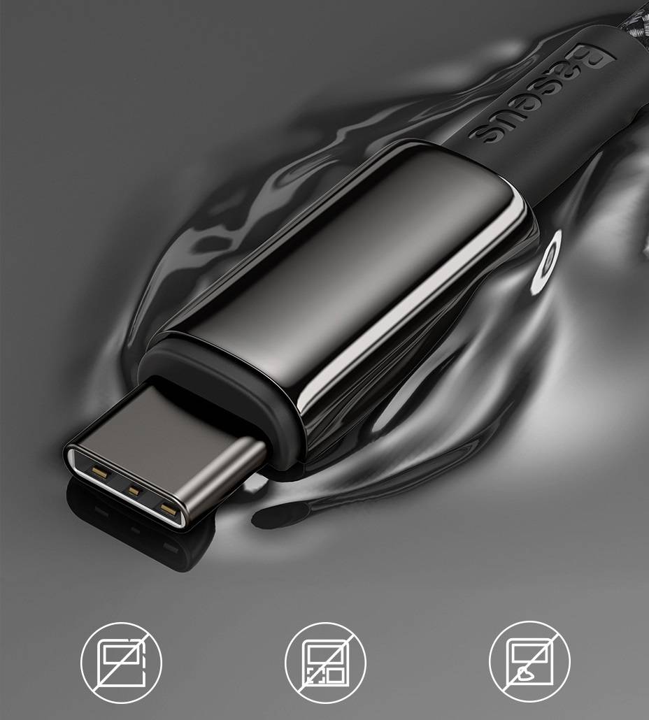 Cabo USB C para USB C 100W 5A QC4.0 Baseus