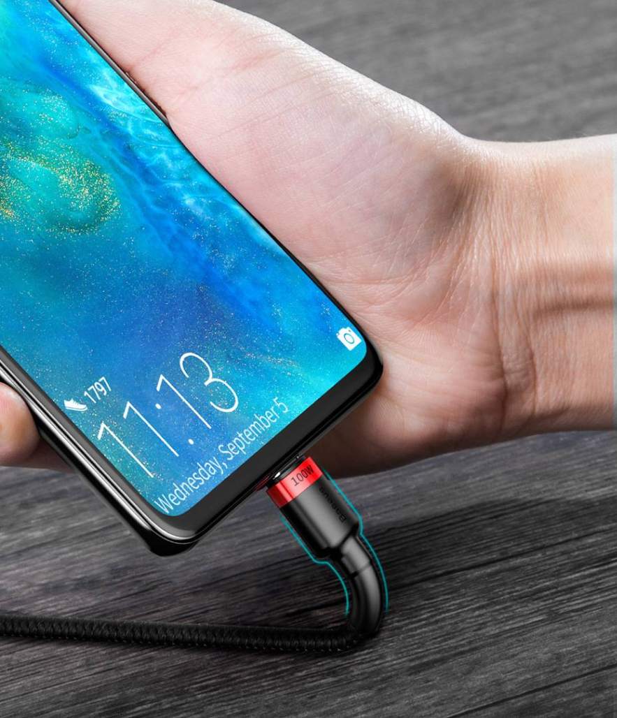 Kit 5 Cabos USB C PD 100W QC3.0 480Mbps Baseus