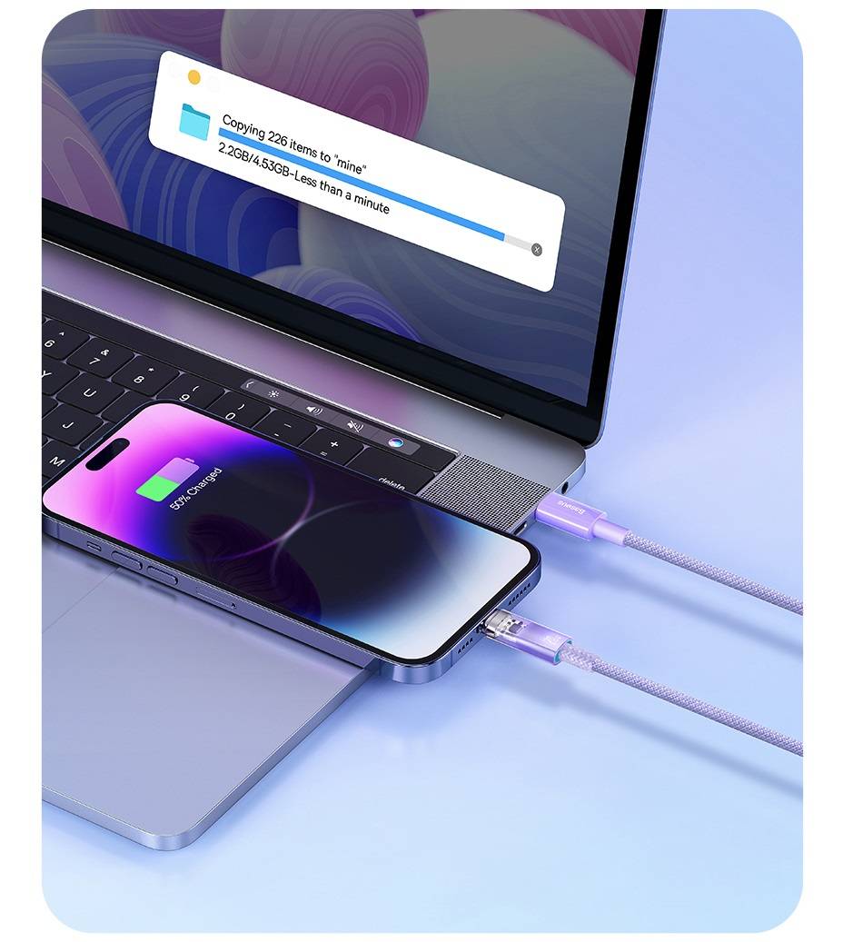 Cabo USB para iPhone 20W com Controle de Temperatura Baseus