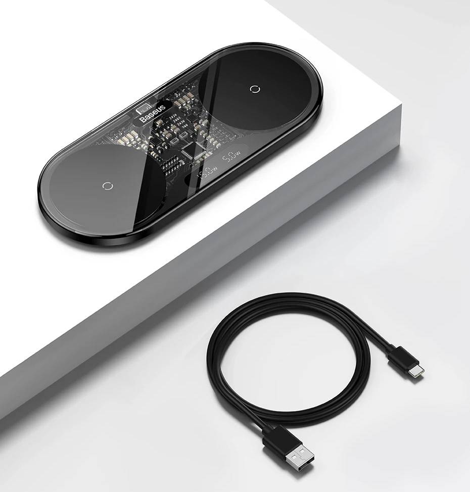 Carregador Magnético 2 em 1 Qi 20W com Display Baseus