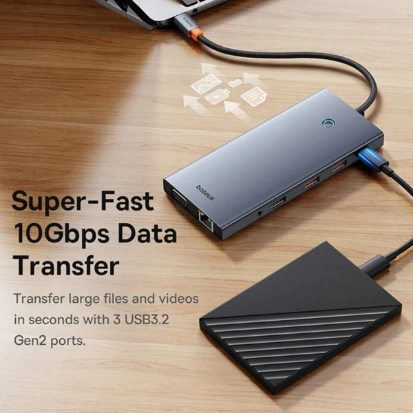 Hub USB C 13 em 1 PortalJoy 4 Telas - Imagem 5