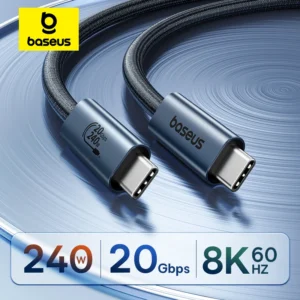 Cabo USB4 Tipo C 240W Carregamento Rápido