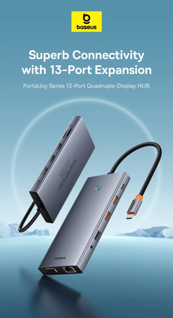 Hub USB C 13 em 1 PortalJoy 4 Telas - Imagem 9