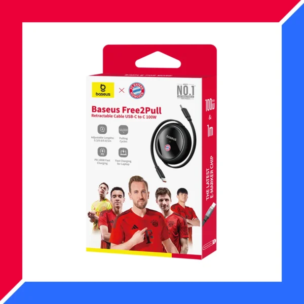 Cabo Retrátil USB C 100W Free2Draw Bayern de Munique - Imagem 4