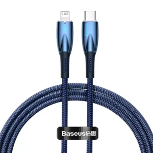 Cabo USB C para Lightning Baseus 20W Glimmer - Azul