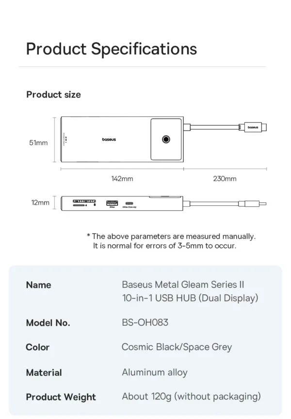 HUB USB C 10 em 1 120Hz com Botão - Imagem 2