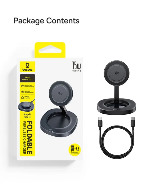 Carregador Magnético 15W Qi2 Dobrável EnerFill FF11 - Imagem 20