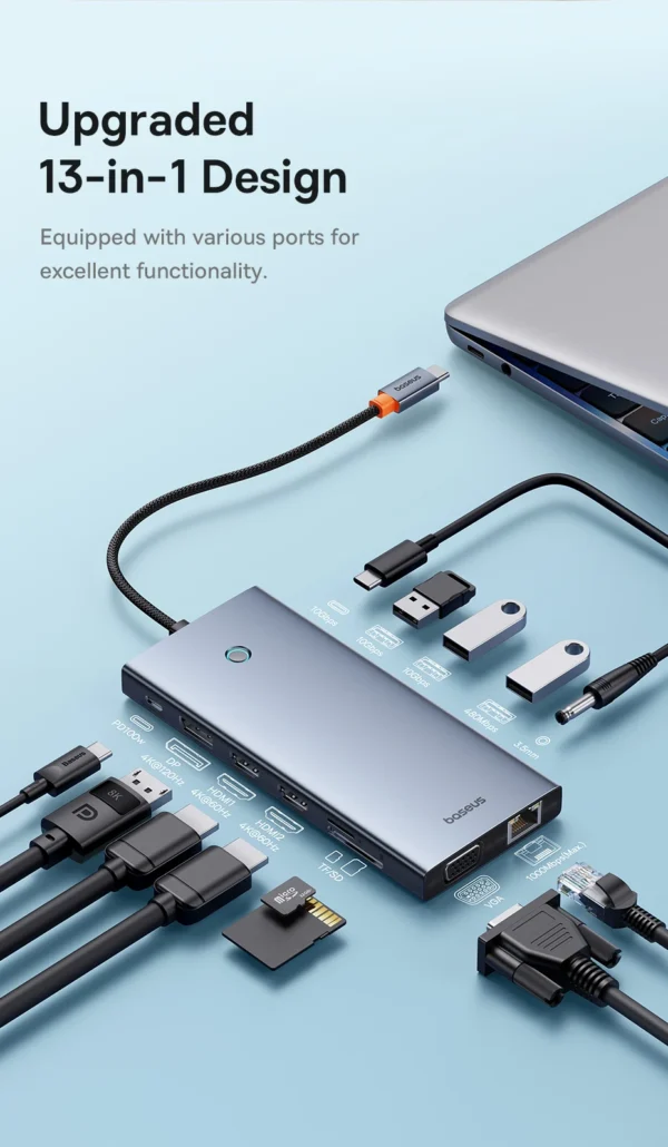 Hub USB C 13 em 1 PortalJoy 4 Telas - Imagem 11