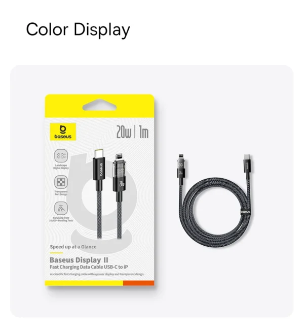 Cabo USB C para Lightning 20W Display 2 de Carregamento Rápido - Imagem 7