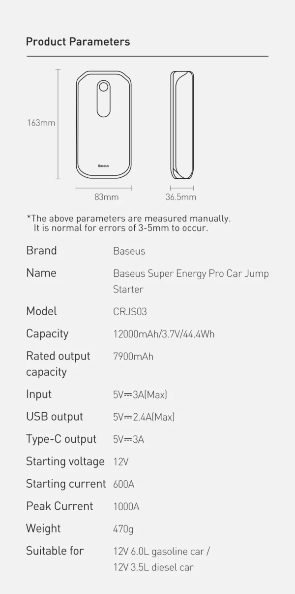 Auxiliar de Partida de Emergência com Display 12000mAh 1000A - Imagem 26