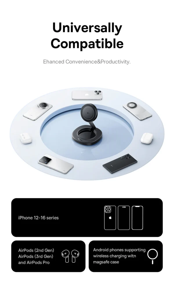 Carregador Magnético 15W Qi2 Dobrável EnerFill FF11 - Imagem 16