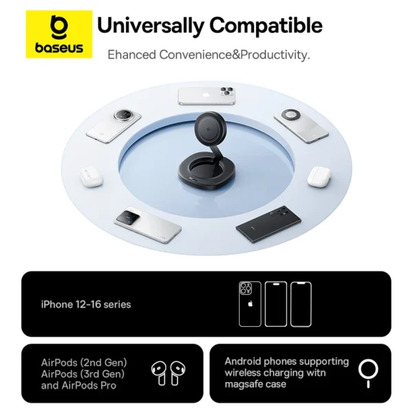 Carregador Magnético 15W Qi2 Dobrável EnerFill FF11 - Imagem 6