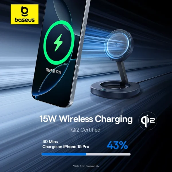 Carregador Magnético 15W Qi2 Dobrável EnerFill FF11 - Imagem 2