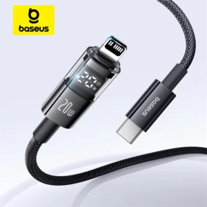 Cabo USB C para Lightning 20W Display 2 de Carregamento Rápido