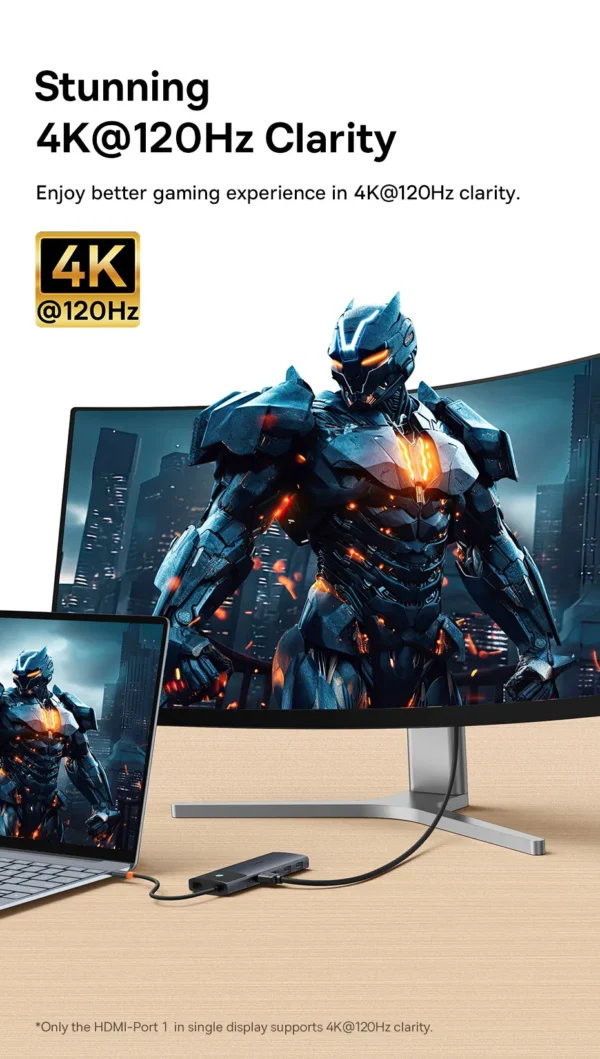 HUB USB C 10 em 1 120Hz com Botão - Imagem 21