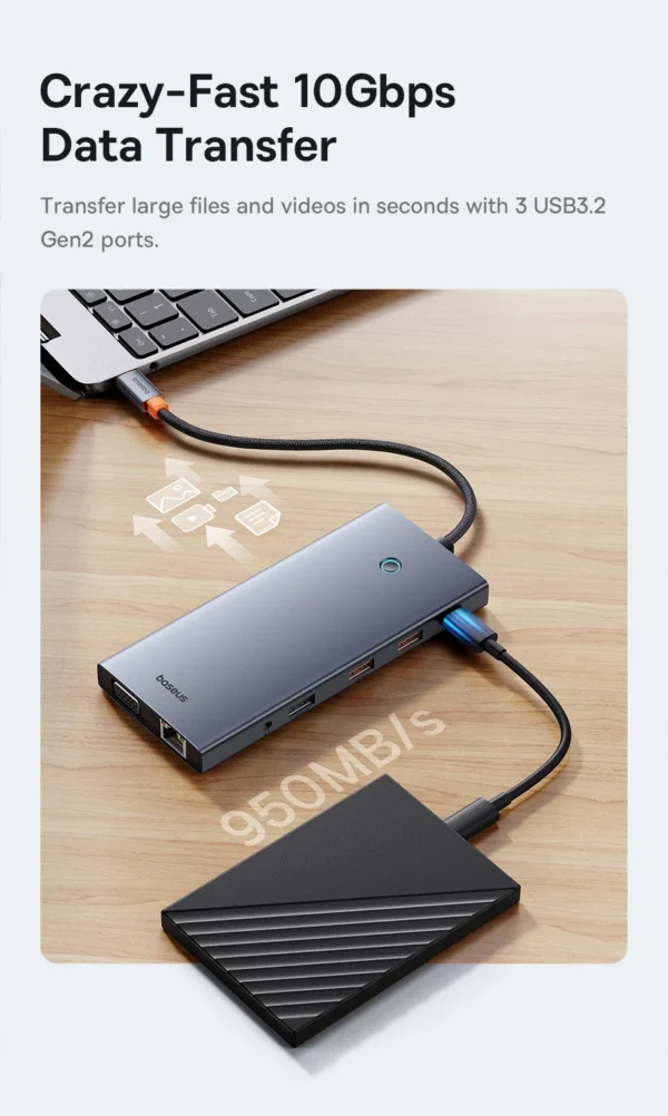 Hub USB C 13 em 1 PortalJoy 4 Telas - Imagem 16