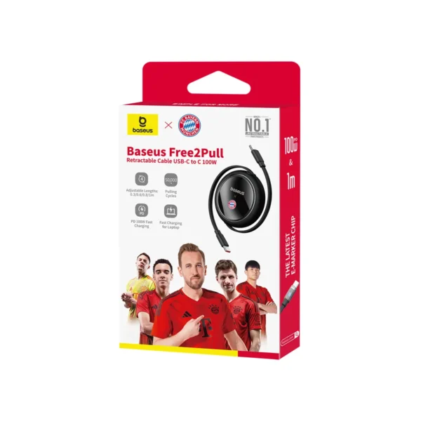 Cabo Retrátil USB C 100W Free2Draw Bayern de Munique - Imagem 2