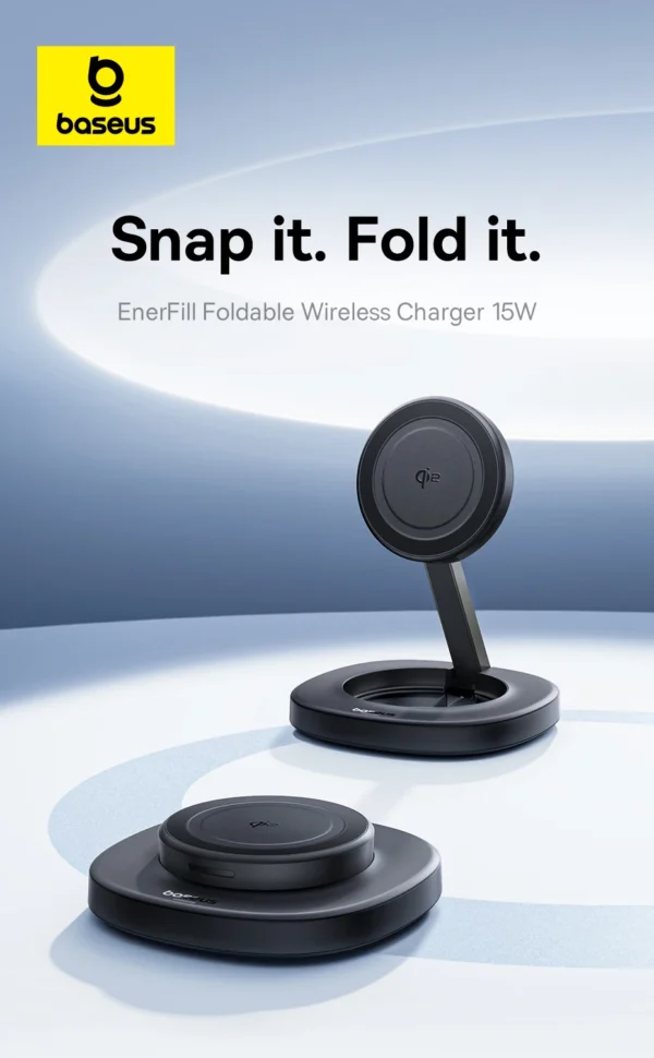Carregador Magnético 15W Qi2 Dobrável EnerFill FF11 - Imagem 7