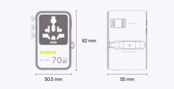 Carregador 70W EnerCore CG11 Adaptador Universal de Tomada - Imagem 3