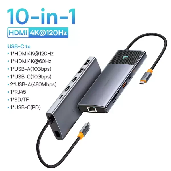 HUB USB C 10 em 1 120Hz com Botão - Imagem 35