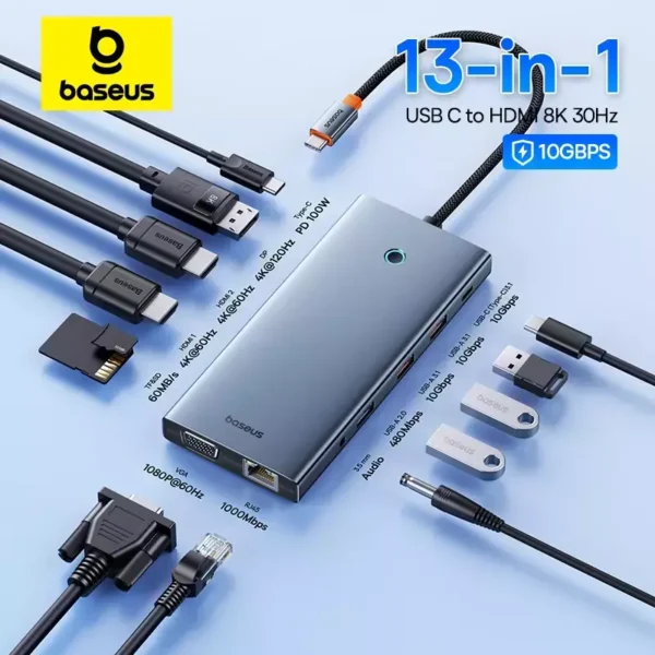 Hub USB C 13 em 1 PortalJoy 4 Telas - Imagem 33