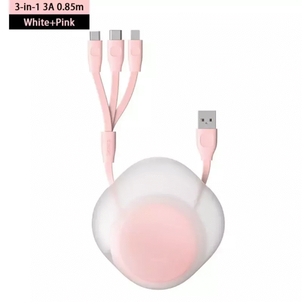 Cabo USB 3 em 1 Retrátil Silicone - Imagem 22