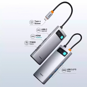 Hub USB C Baseus 7 em 1 4K 60Hz - Prata