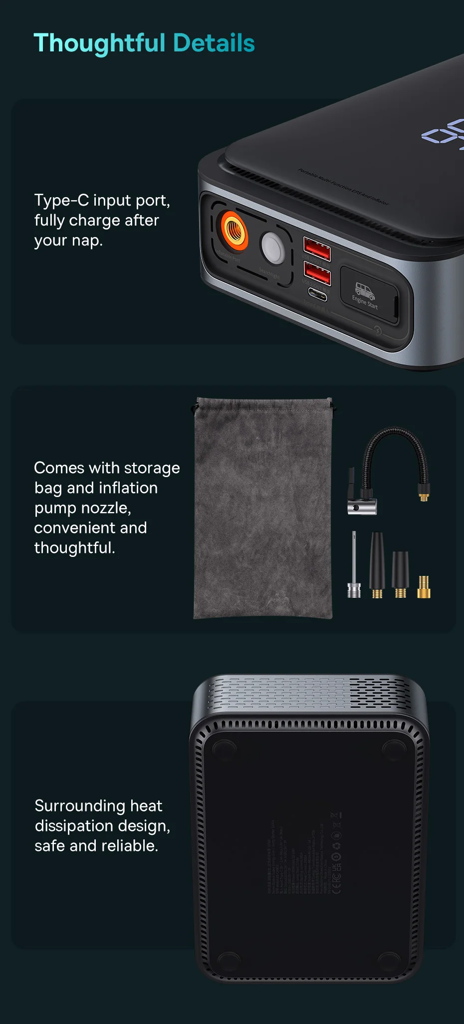 Compressor Portátil e Auxiliar de Partida 2 em 1 - Imagem 30