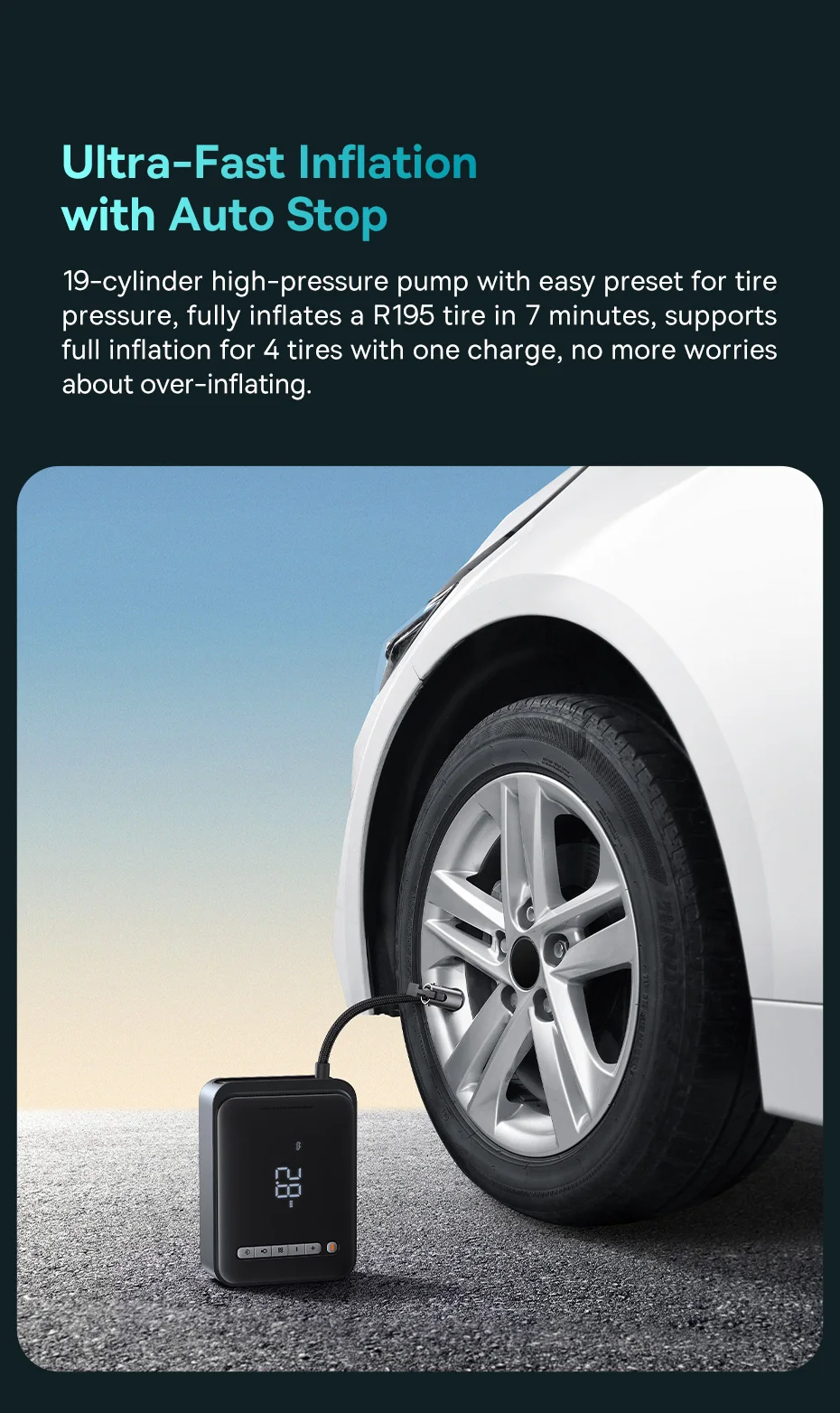 Compressor Portátil e Auxiliar de Partida 2 em 1 - Imagem 16