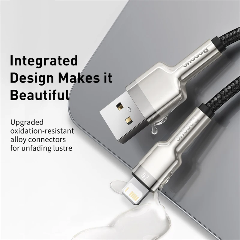 Cabo USB para Lightning Cafule Metal 2.4A - Imagem 4