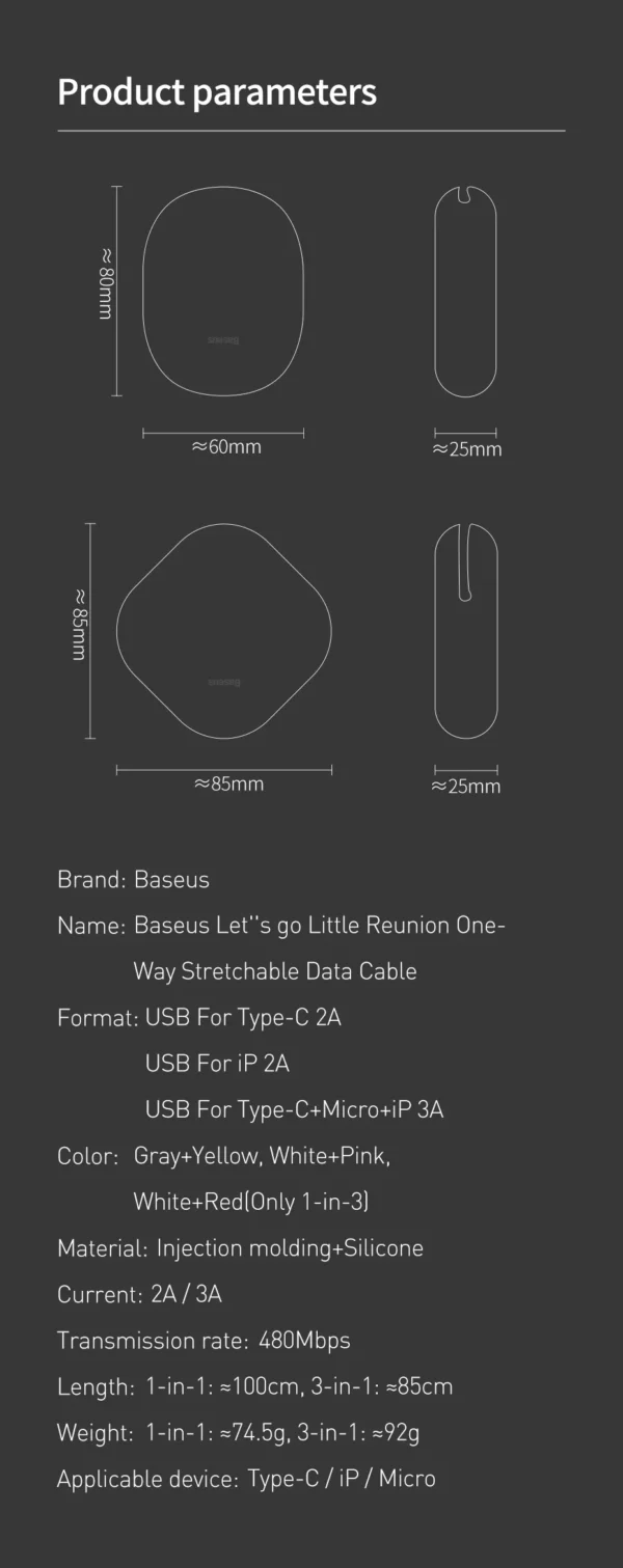 Cabo USB 3 em 1 Retrátil Silicone - Imagem 15