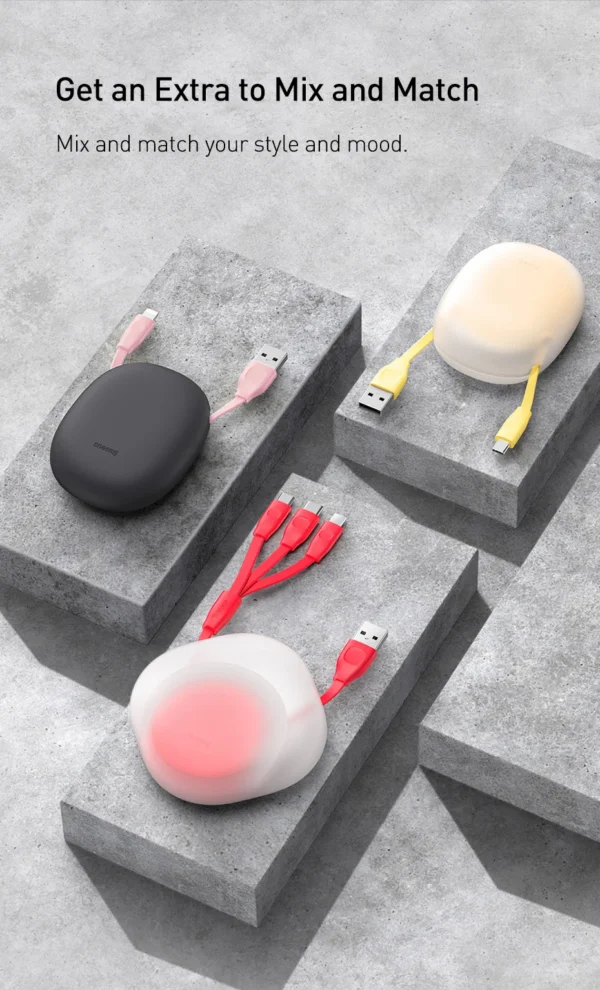 Cabo USB 3 em 1 Retrátil Silicone - Imagem 6