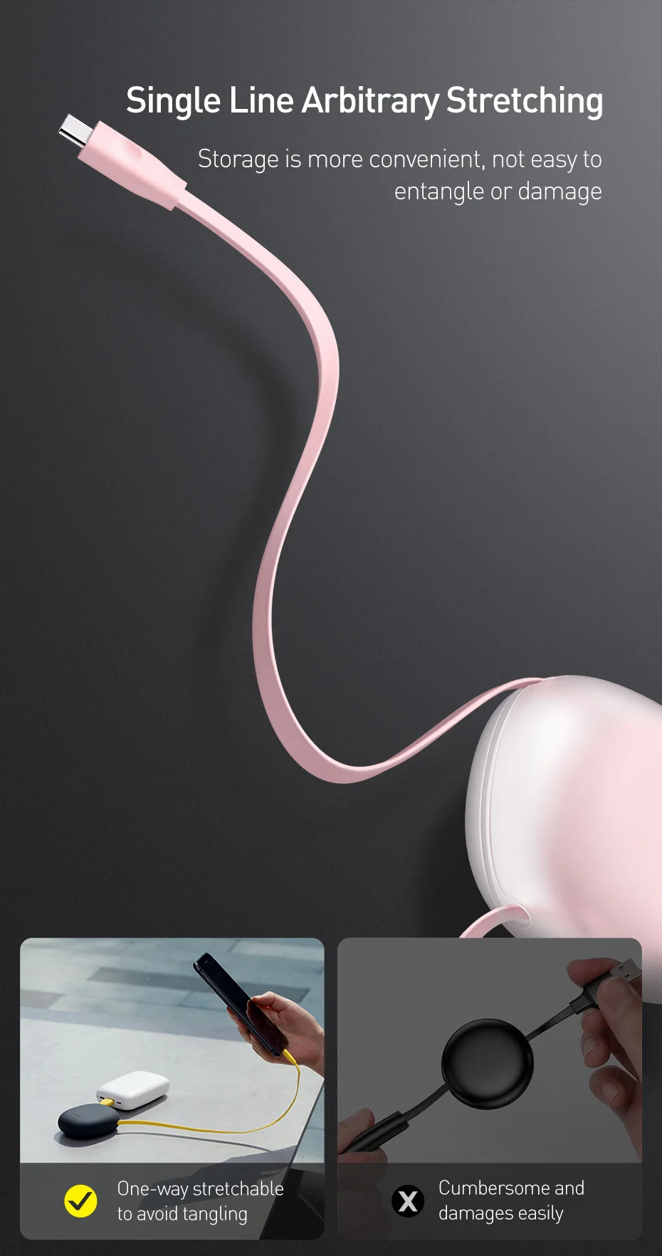 Cabo USB Retrátil Silicone - Imagem 8