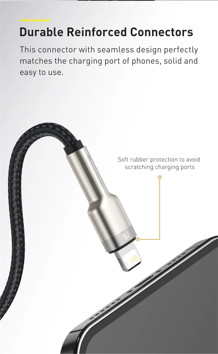Cabo USB para Lightning Cafule Metal 2.4A - Imagem 14