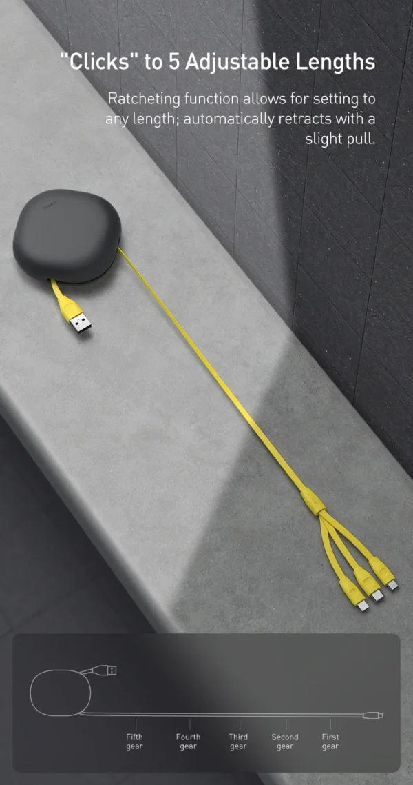 Cabo USB 3 em 1 Retrátil Silicone - Imagem 7